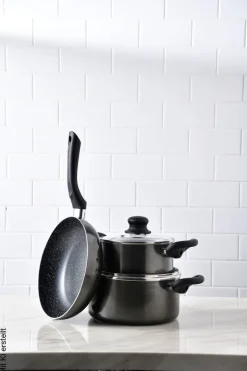 SAN IGNACIO Kochgeschirrset Soria schwarz Aluminium 4 tlg.