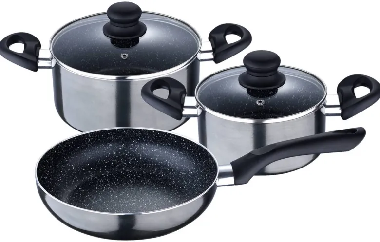SAN IGNACIO Kochgeschirrset Soria schwarz Aluminium 4 tlg.