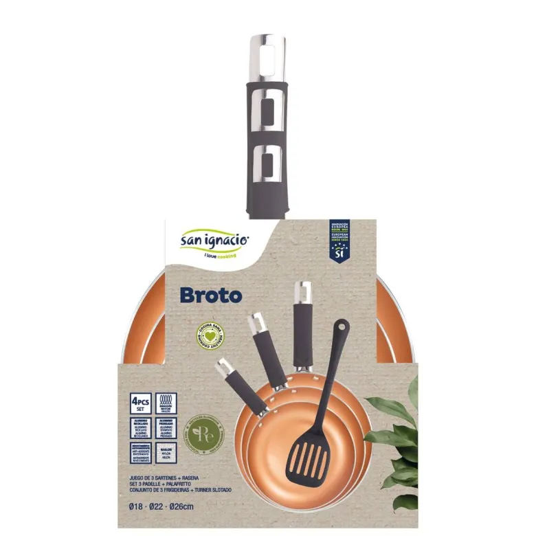 SAN IGNACIO Pfannenset BROTO REECO orange Aluminium 3 tlg.