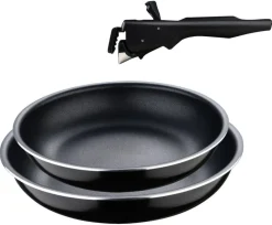 SAN IGNACIO Pfannenset Click & cook schwarz Aluminium 2 tlg.
