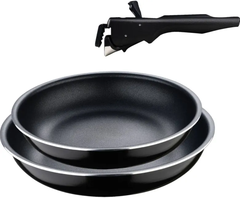 SAN IGNACIO Pfannenset Click & cook schwarz Aluminium 2 tlg.