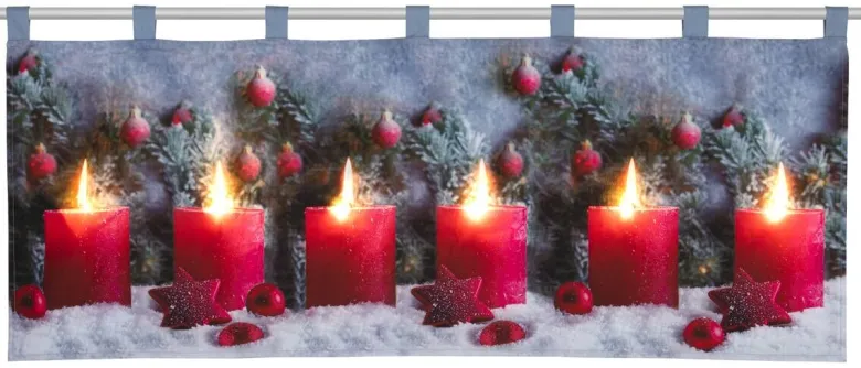 Scheibengardine X-Mas sortiert B/L: ca. 120x45 cm