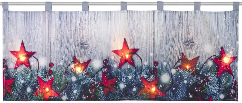 Scheibengardine X-Mas sortiert B/L: ca. 120x45 cm