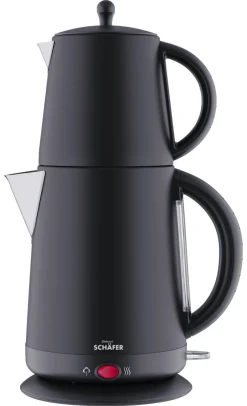 SCHÄFER Teekocher 74238 schwarz Edelstahl B/H/T: ca. 17x38x23 cm ca. 1,7 l
