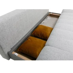 Schlafsofa Alicante hellgrau Webstoff B/H/T: ca. 195x88x95 cm
