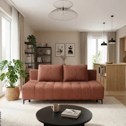 Schlafsofa Alicante terracotta Webstoff B/H/T: ca. 195x88x95 cm
