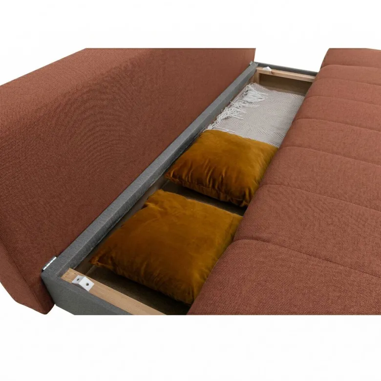 Schlafsofa Alicante terracotta Webstoff B/H/T: ca. 195x88x95 cm