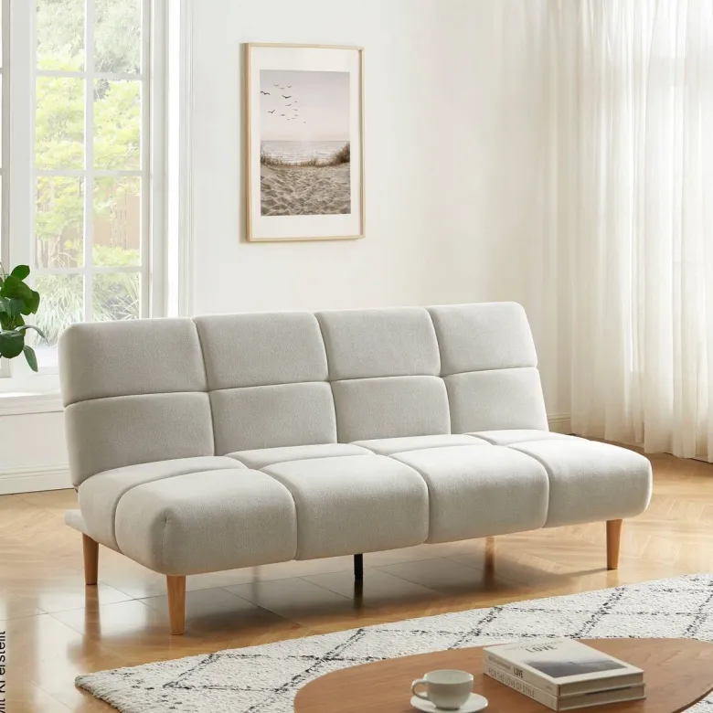 Schlafsofa beige Polyester B/H/T: ca. 190x90x91 cm