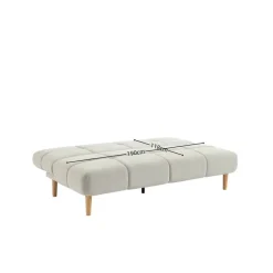 Schlafsofa beige Polyester B/H/T: ca. 190x90x91 cm