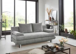 Schlafsofa Benfeld grau Microfaser B/H/T: ca. 190x93x92 cm