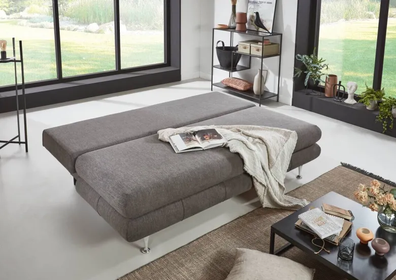 Schlafsofa Benfeld taupe Microfaser B/H/T: ca. 190x93x92 cm