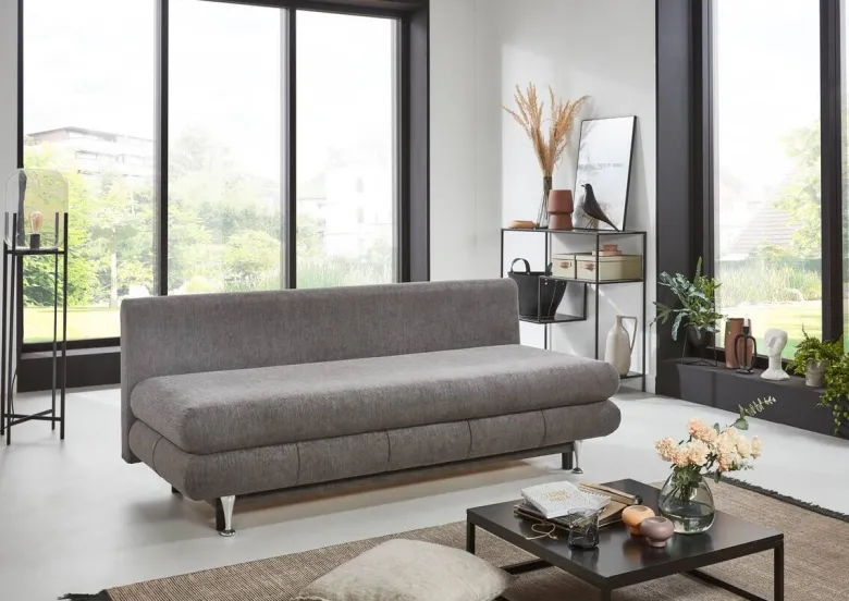 Schlafsofa Benfeld taupe Microfaser B/H/T: ca. 190x93x92 cm