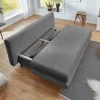 Schlafsofa Bern grau Microfaser B/H/T: ca. 190x93x92 cm