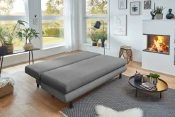 Schlafsofa Bern grau Microfaser B/H/T: ca. 190x93x92 cm