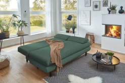 Schlafsofa Bern grün Microfaser B/H/T: ca. 190x93x92 cm