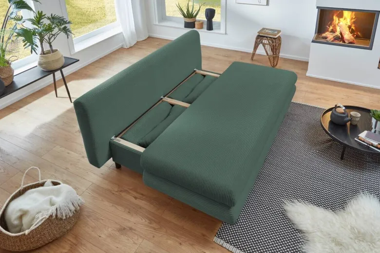 Schlafsofa Bern grün Microfaser B/H/T: ca. 190x93x92 cm