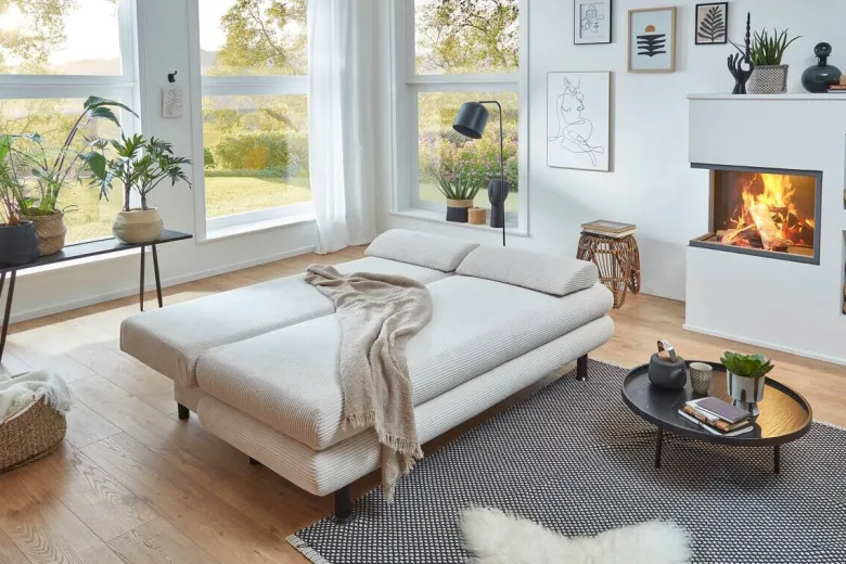 Schlafsofa Bern natur Microfaser B/H/T: ca. 190x93x92 cm