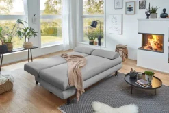 Schlafsofa Bern silber Microfaser B/H/T: ca. 190x93x92 cm