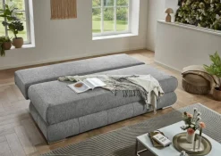 Schlafsofa Biel silber Microfaser B/H/T: ca. 199x97x95 cm