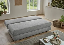 Schlafsofa Biel silber Microfaser B/H/T: ca. 199x97x95 cm