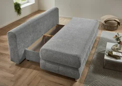 Schlafsofa Biel silber Microfaser B/H/T: ca. 199x97x95 cm