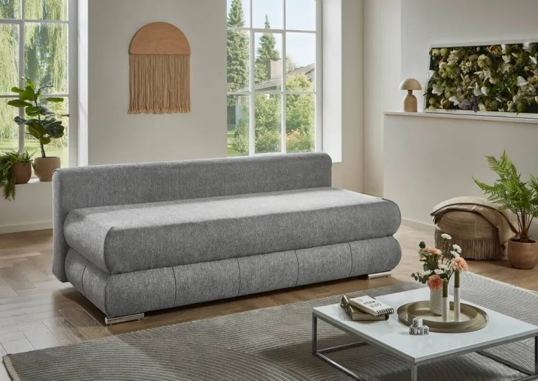 Schlafsofa Biel silber Microfaser B/H/T: ca. 199x97x95 cm
