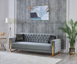 Schlafsofa Crystal braun grau B/H/T: ca. 235x86x87 cm