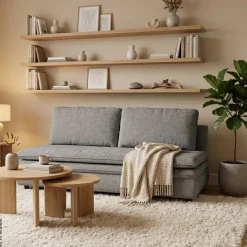 Schlafsofa Fiesta grau Microfaser B/H/T: ca. 200x89x85 cm