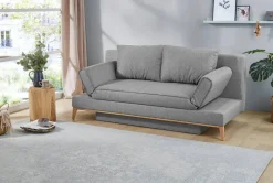 Schlafsofa grau Microfaser B/H/T: ca. 198x87x92 cm