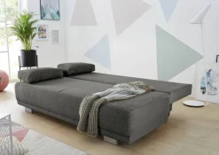 Schlafsofa grau Microfaser B/H/T: ca. 196x78x82 cm