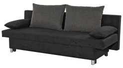 Schlafsofa grauschwarz Microfaser B/H/T: ca. 191x82x80 cm