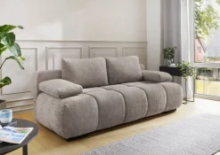 Schlafsofa Greige Polyester B/H/T: ca. 213x86x101 cm