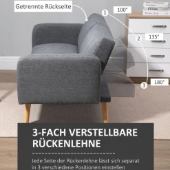 Schlafsofa 839-214GY grau B/H/T: ca. 173x73x75 cm