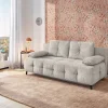 Schlafsofa hellgrau Microfaser B/H/T: ca. 207x93x104 cm