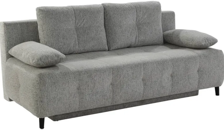 Schlafsofa hellgrau Microfaser B/H/T: ca. 207x93x104 cm