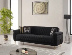 Schlafsofa Lozan schwarz Microfaser B/H/T: ca. 230x86x84 cm