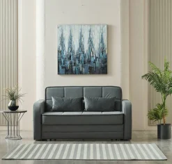 Schlafsofa Moleron grau Polyester B/H/T: ca. 171x94x111 cm