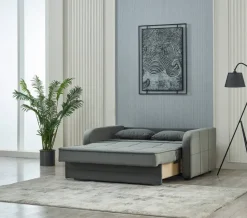 Schlafsofa Moleron grau Polyester B/H/T: ca. 171x94x111 cm
