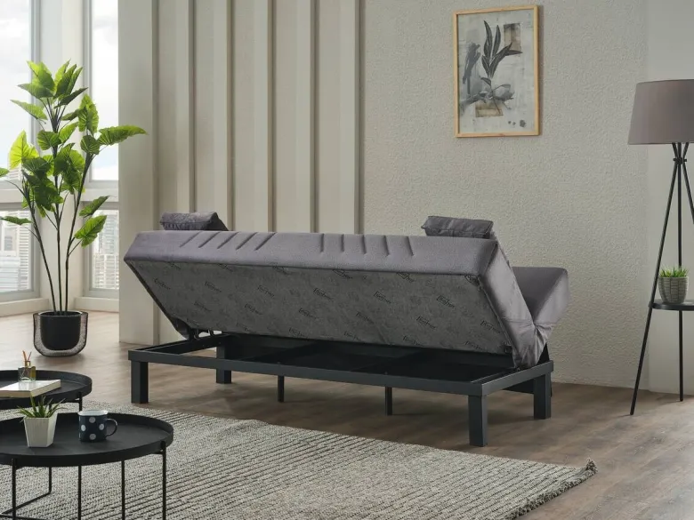 Schlafsofa Radoo grau Polyester B/H/T: ca. 190x86x84 cm