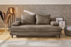Schlafsofa taupe Microfaser B/H/T: ca. 202x74x99 cm