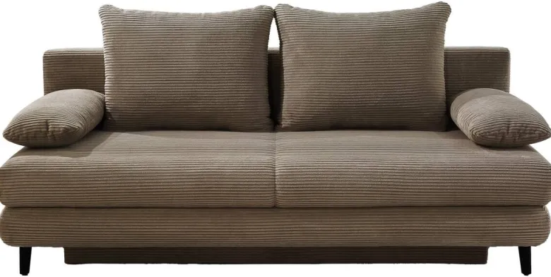 Schlafsofa taupe Microfaser B/H/T: ca. 202x74x99 cm