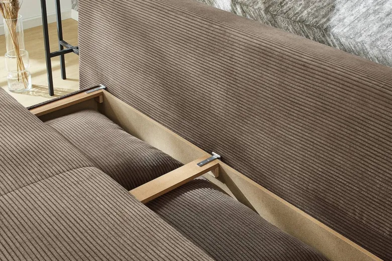 Schlafsofa taupe Microfaser B/H/T: ca. 202x74x99 cm