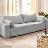 Schlafsofa Turin silber Kunststoff B/H/T: ca. 240x74x95 cm