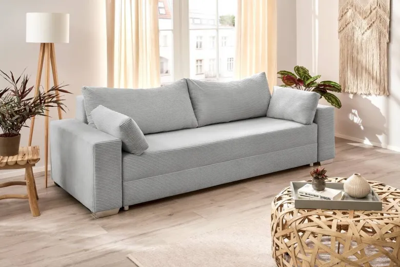 Schlafsofa Turin silber Kunststoff B/H/T: ca. 240x74x95 cm