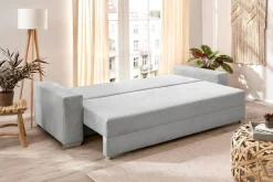 Schlafsofa Turin silber Kunststoff B/H/T: ca. 240x74x95 cm