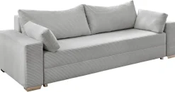 Schlafsofa Turin silber Kunststoff B/H/T: ca. 240x74x95 cm
