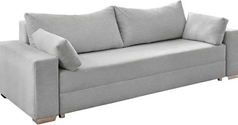 Schlafsofa Turin silber Kunststoff B/H/T: ca. 240x74x95 cm