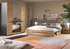 Schlafzimmer CANU, Set basaltgrau Artisan Nachbildung
