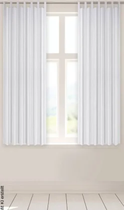 Schlaufenvorhang New Stripe weiß B/L: ca. 140x175 cm
