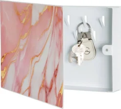 Schlüsselkasten weiß rosa B/H/T: ca. 28x19x4 cm
